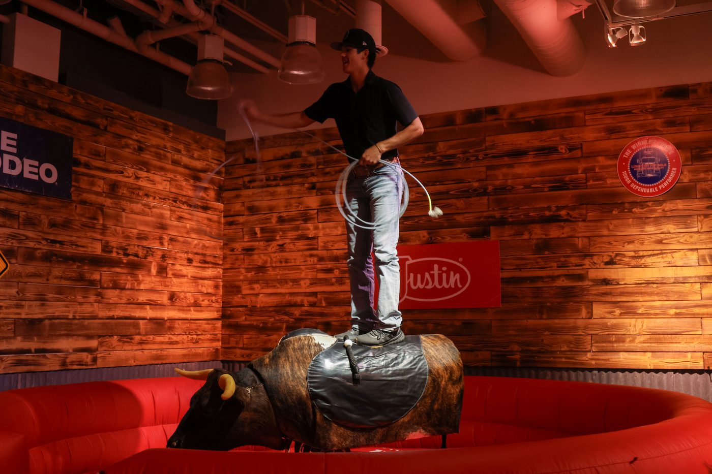 The bull operator running the controls