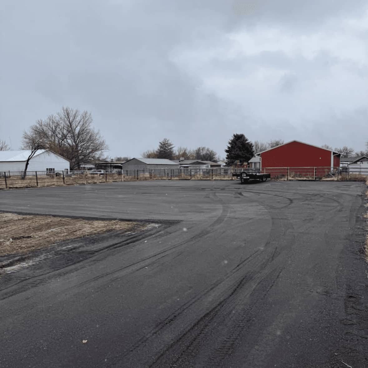 A completed commercial parking lot by J&C Asphalt