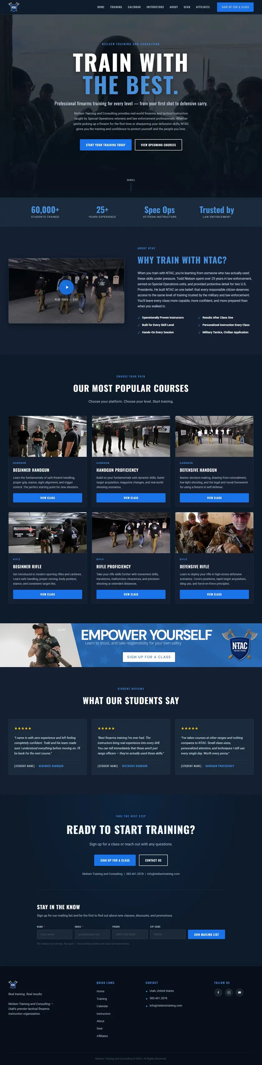 NTAC website design by 3TR Media in Utah