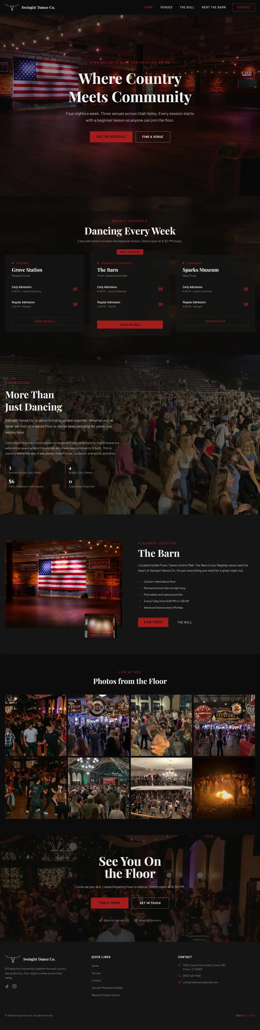 Swingin Dance Co website design by 3TR Media in Utah